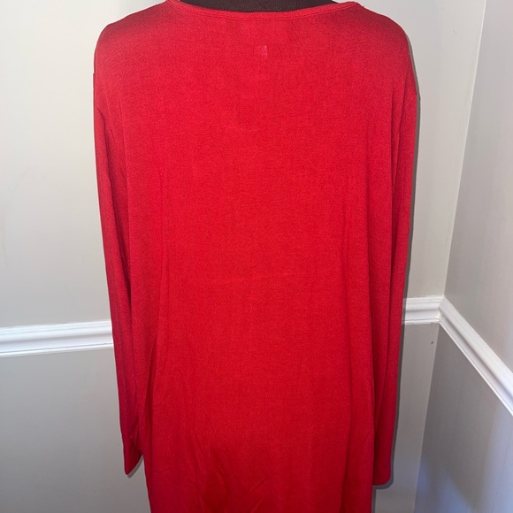 Avenue Womens Plus‎ Size 4X 30/32 Red Beaded V Neck Sweater NWT - Picture 3 of 6